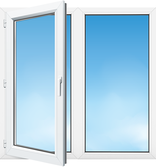fenêtre PVC sur mesure à 1 vantail ouvrant et 1 vantail fixe pose en applique